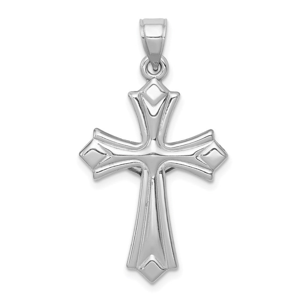 Alternate view of the 14k White Gold Hollow Reversible 3D Crucifix Cross Pendant by The Black Bow Jewelry Co.