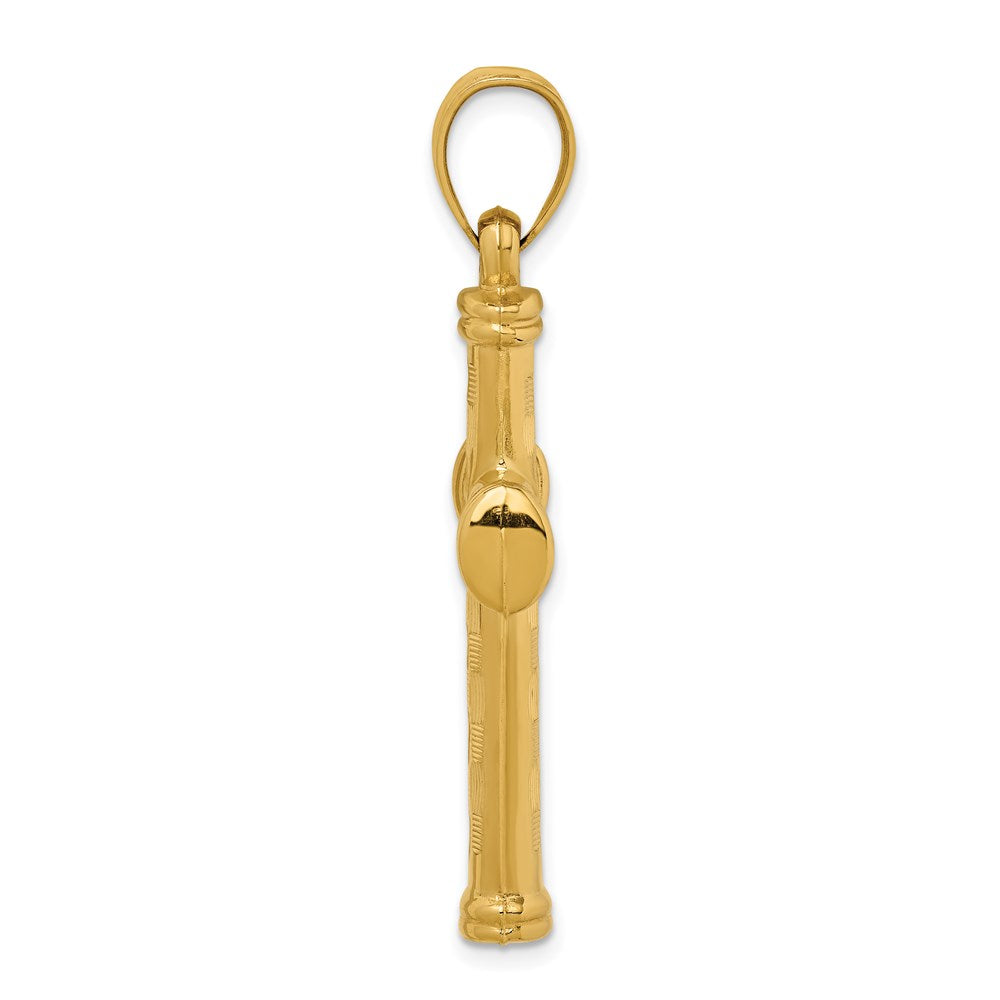 Alternate view of the Men's 14k Yellow Gold Hollow 3D Reversible Textured Cross Pendant by The Black Bow Jewelry Co.