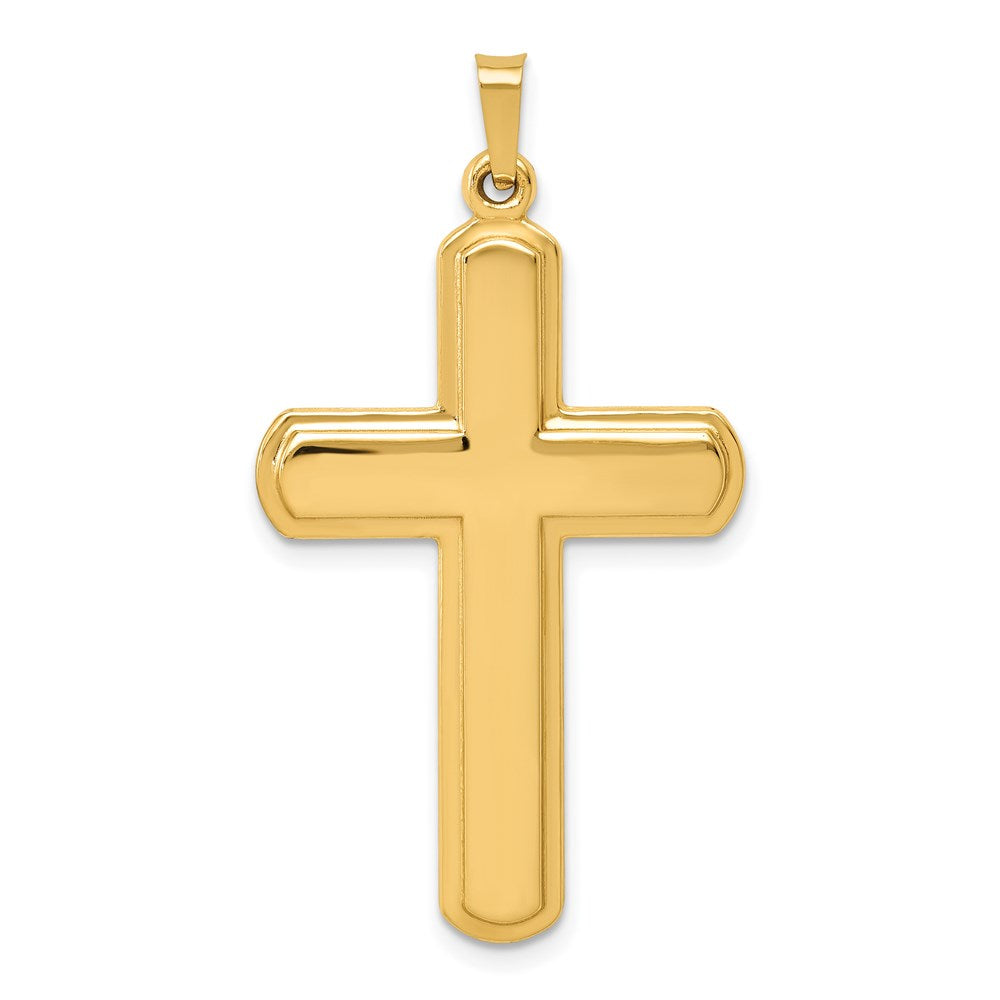 14k Yellow or White Gold Polished Latin Cross Pendant, 21 x 39mm