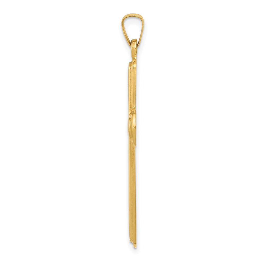 Alternate view of the 14k Yellow Gold Polished Latin Cross Pendant, 21 x 39mm by The Black Bow Jewelry Co.