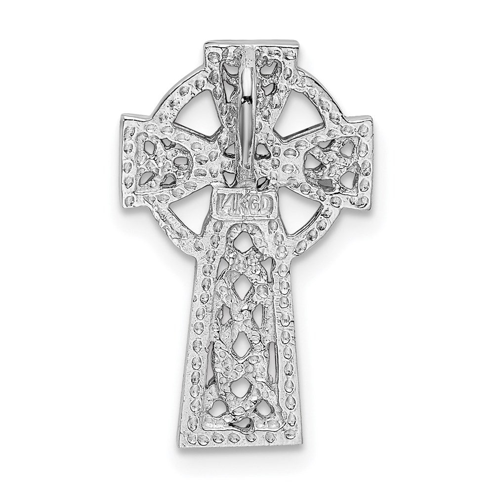 Alternate view of the 14k White Gold Celtic Cross Chain Pendant, 12 x 20mm by The Black Bow Jewelry Co.
