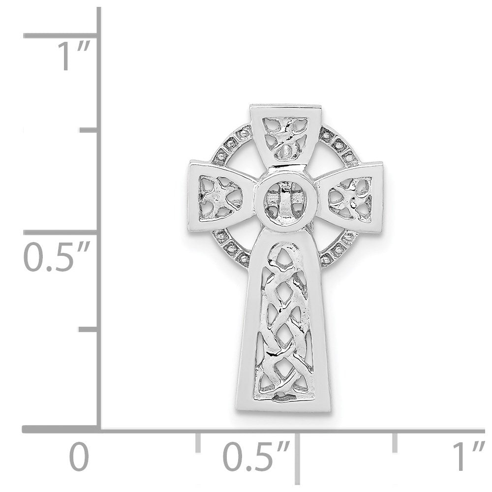 Alternate view of the 14k White Gold Celtic Cross Chain Pendant, 12 x 20mm by The Black Bow Jewelry Co.
