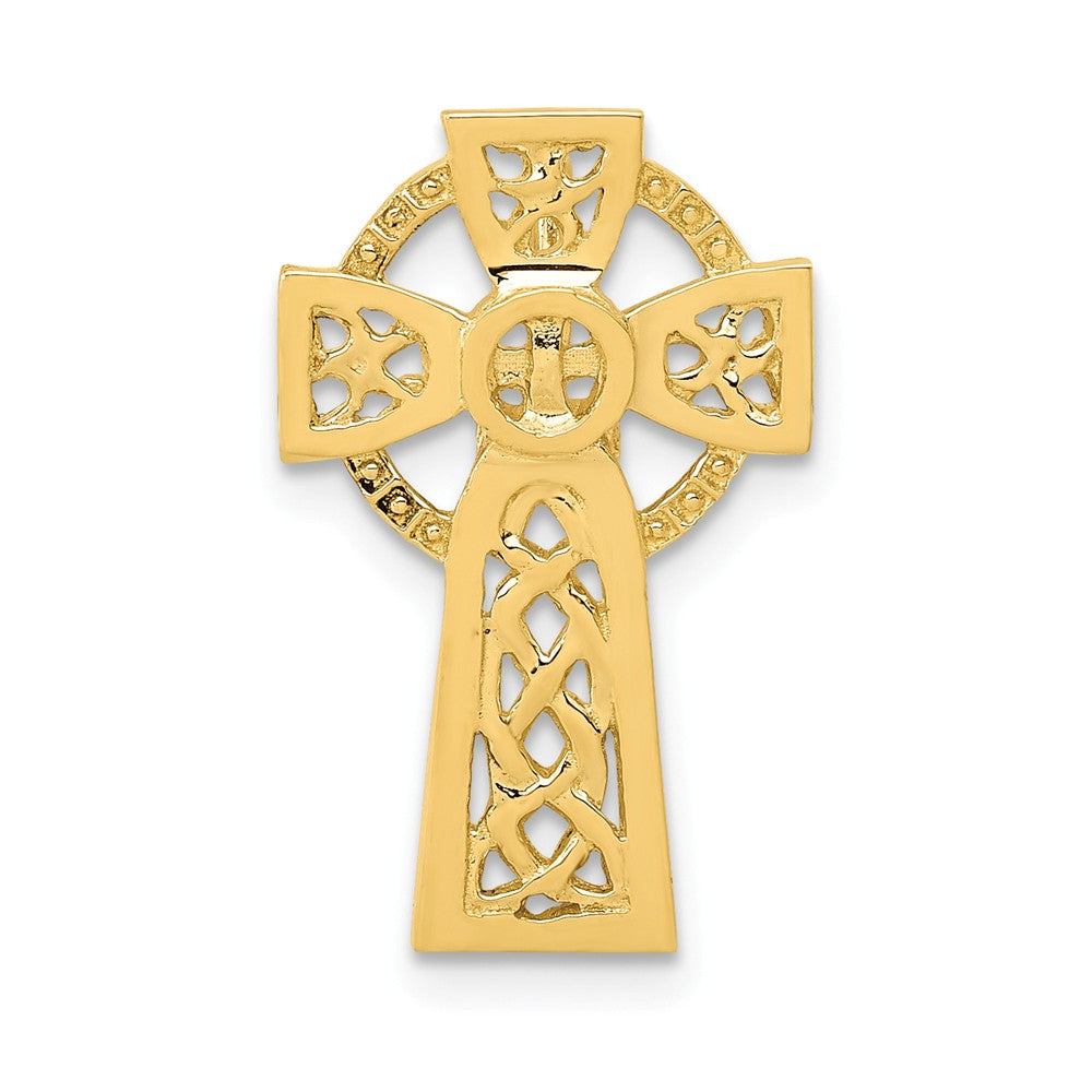 14k Yellow or White Gold Celtic Cross Slide Pendant, 12 x 20mm, Item P27661 by The Black Bow Jewelry Co.