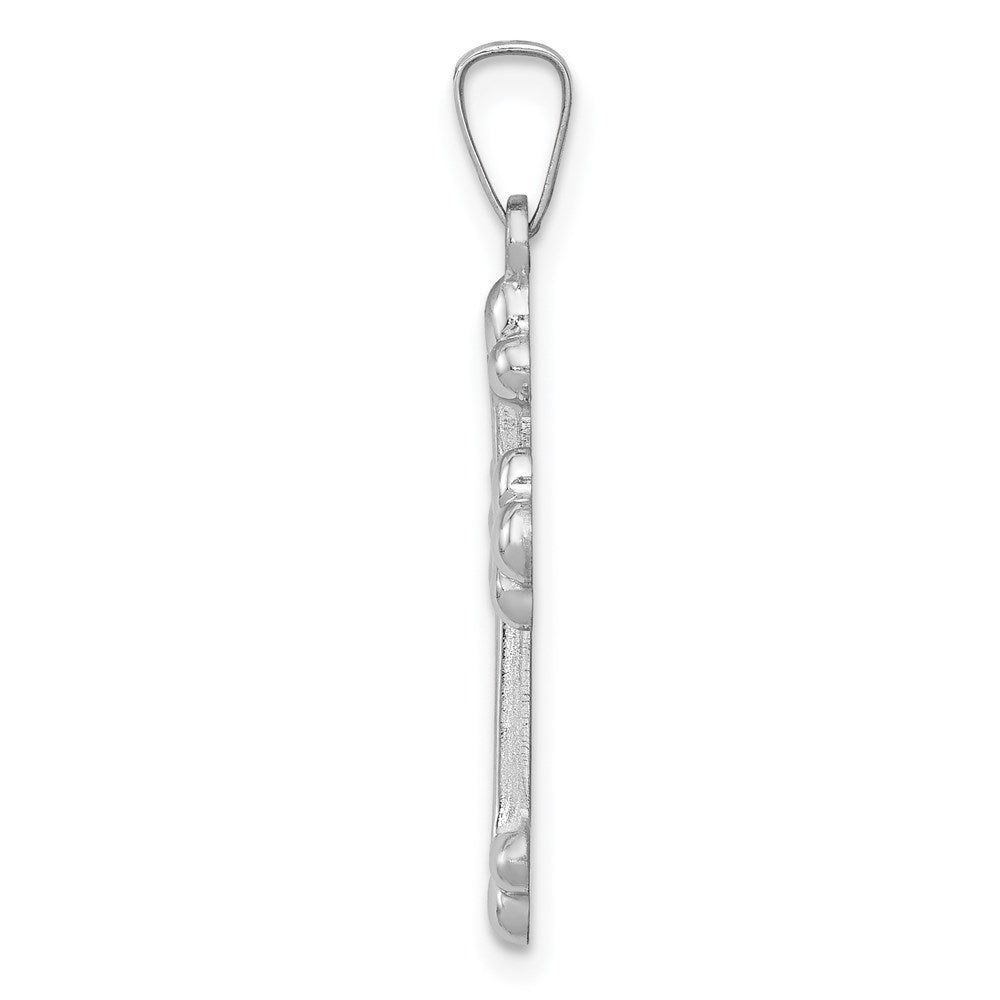 Alternate view of the 14k White Gold Small Budded Cross Pendant, 14 x 27mm by The Black Bow Jewelry Co.