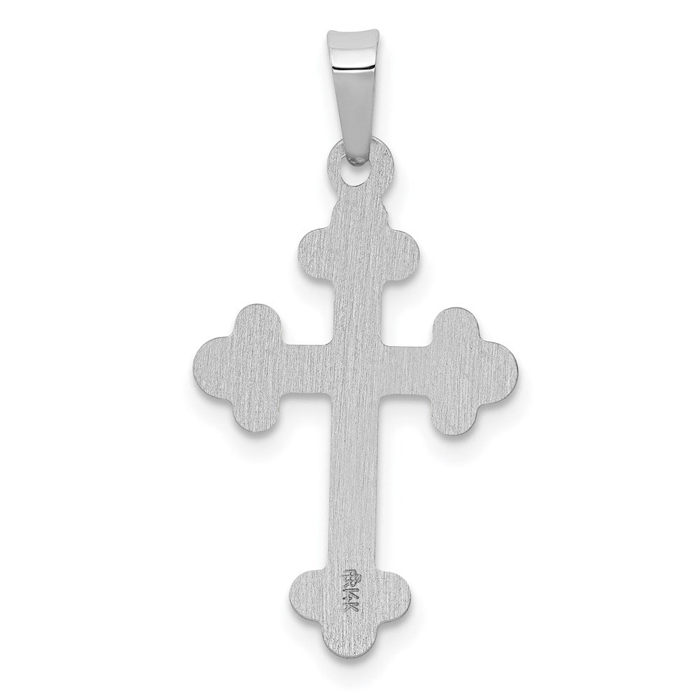 Alternate view of the 14k White Gold Small Budded Cross Pendant, 14 x 27mm by The Black Bow Jewelry Co.