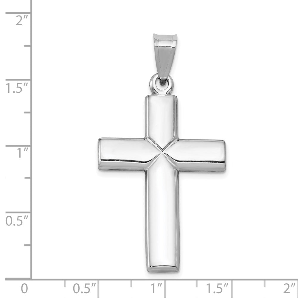 Alternate view of the Men's 14k White Gold Hollow Reversible Cross Pendant, 23 x 44mm by The Black Bow Jewelry Co.