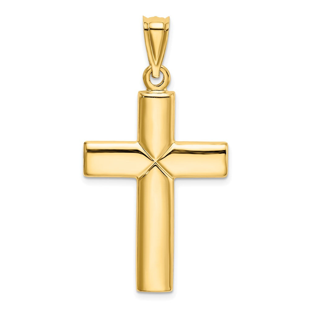 Alternate view of the Men's 14k Yellow Gold Hollow Reversible Cross Pendant, 23 x 44mm by The Black Bow Jewelry Co.