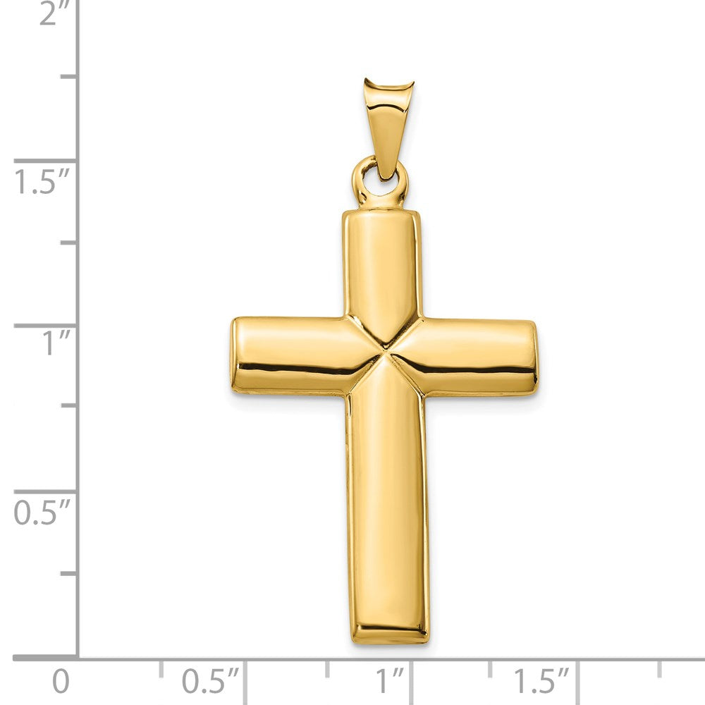 Alternate view of the Men's 14k Yellow Gold Hollow Reversible Cross Pendant, 23 x 44mm by The Black Bow Jewelry Co.