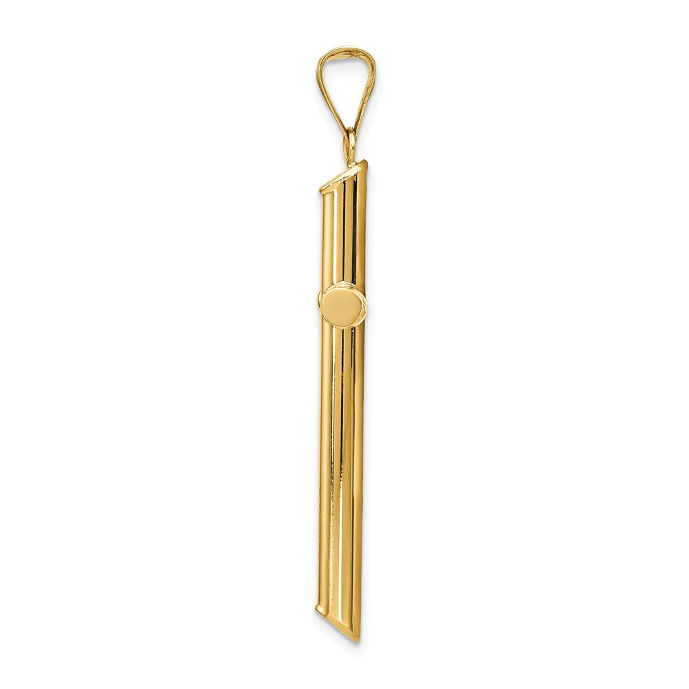 Alternate view of the 14k Yellow Gold Large 4mm Hollow Tube Cross Pendant by The Black Bow Jewelry Co.