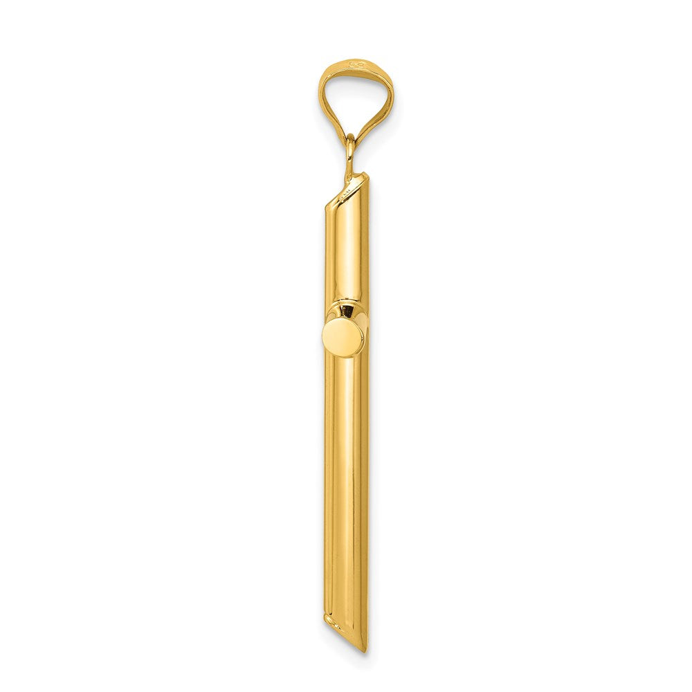 Alternate view of the 14k Yellow Gold Large 3mm Hollow Tube Cross Pendant, 20 x 37mm by The Black Bow Jewelry Co.