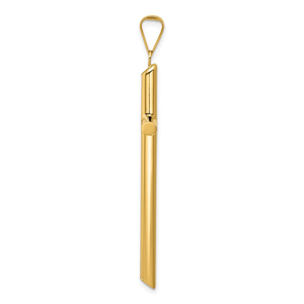 Alternate view of the 14k Yellow Gold Large 3mm Hollow Tube Cross Pendant, 27 x 52mm by The Black Bow Jewelry Co.