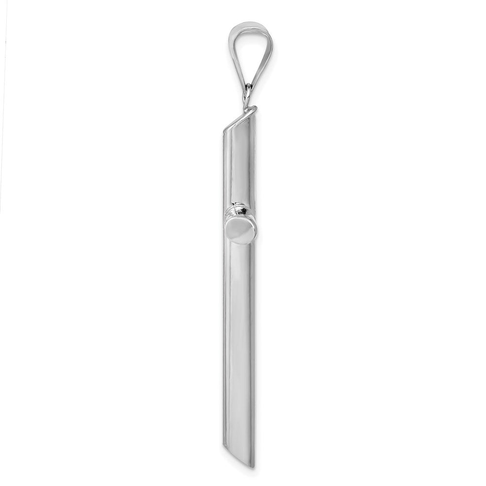 Alternate view of the 14k White Gold Large 3mm Hollow Tube Cross Pendant by The Black Bow Jewelry Co.