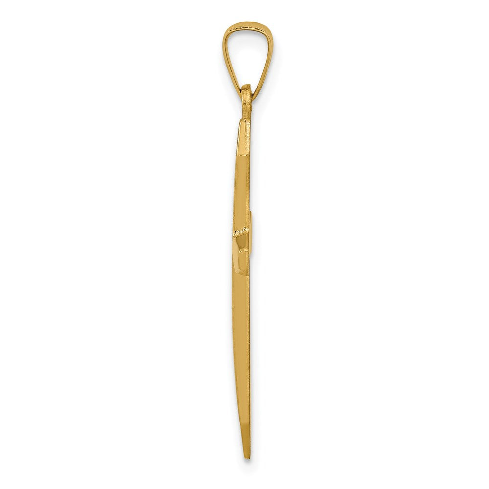 Alternate view of the 14k Yellow Gold Polished Cross Pendant, 17 x 34mm by The Black Bow Jewelry Co.