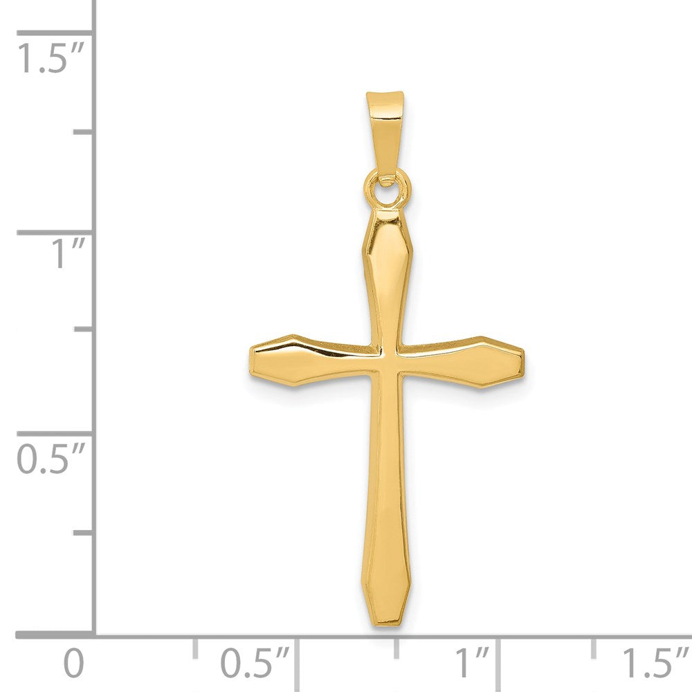 Alternate view of the 14k Yellow Gold Polished Cross Pendant by The Black Bow Jewelry Co.