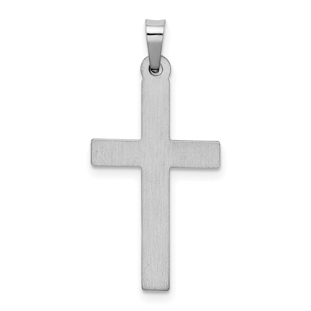 Alternate view of the 14k White Gold Hollow Lattice Cross Pendant, 14 x 33mm by The Black Bow Jewelry Co.