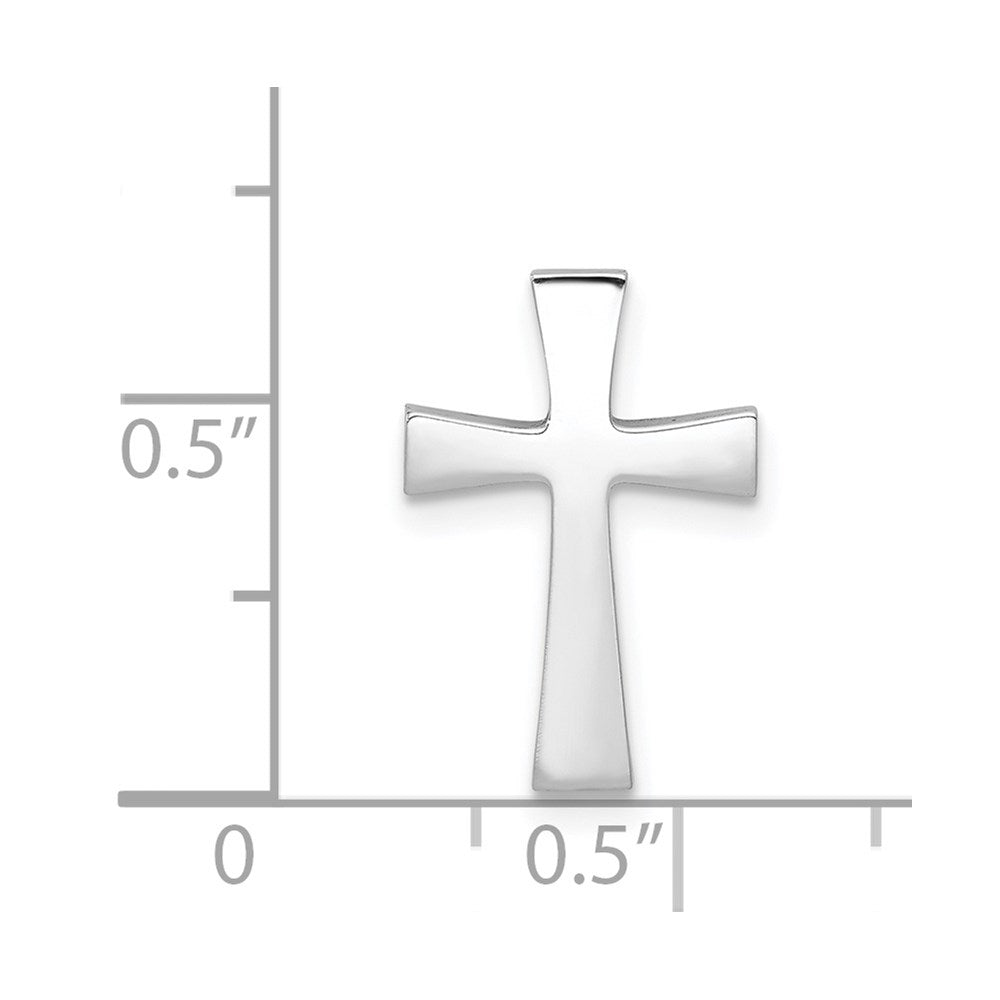 Alternate view of the 14k White Gold Small Solid Polished Cross Slide Pendant, 11 x 16mm by The Black Bow Jewelry Co.
