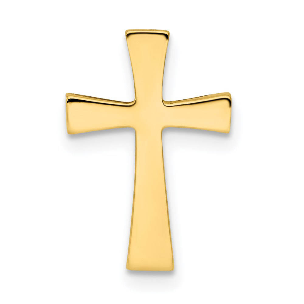 14k Yellow or White Gold Small Solid Cross Slide Pendant, 11 x 16mm