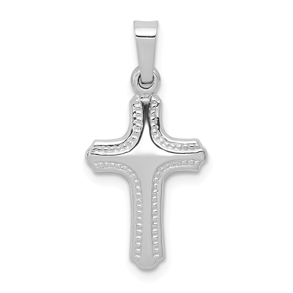 Alternate view of the 14k Yellow or White Gold Hollow Flanched Cross Pendant, 11 x 24mm by The Black Bow Jewelry Co.