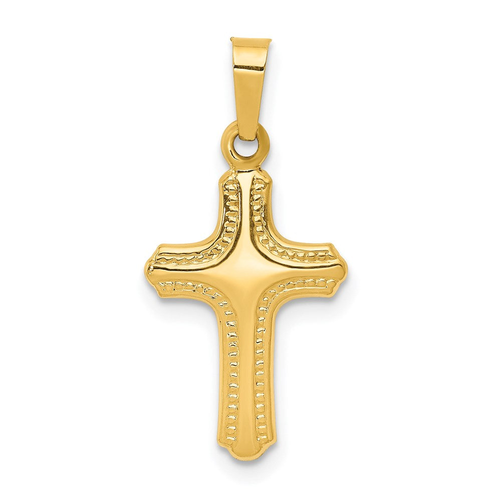 14k Yellow or White Gold Hollow Flanched Cross Pendant, 11 x 24mm, Item P27681 by The Black Bow Jewelry Co.