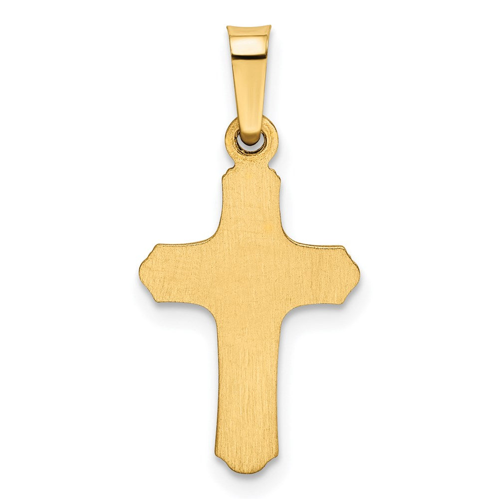Alternate view of the 14k Yellow Gold Hollow Flanched Cross Pendant, 11 x 24mm by The Black Bow Jewelry Co.