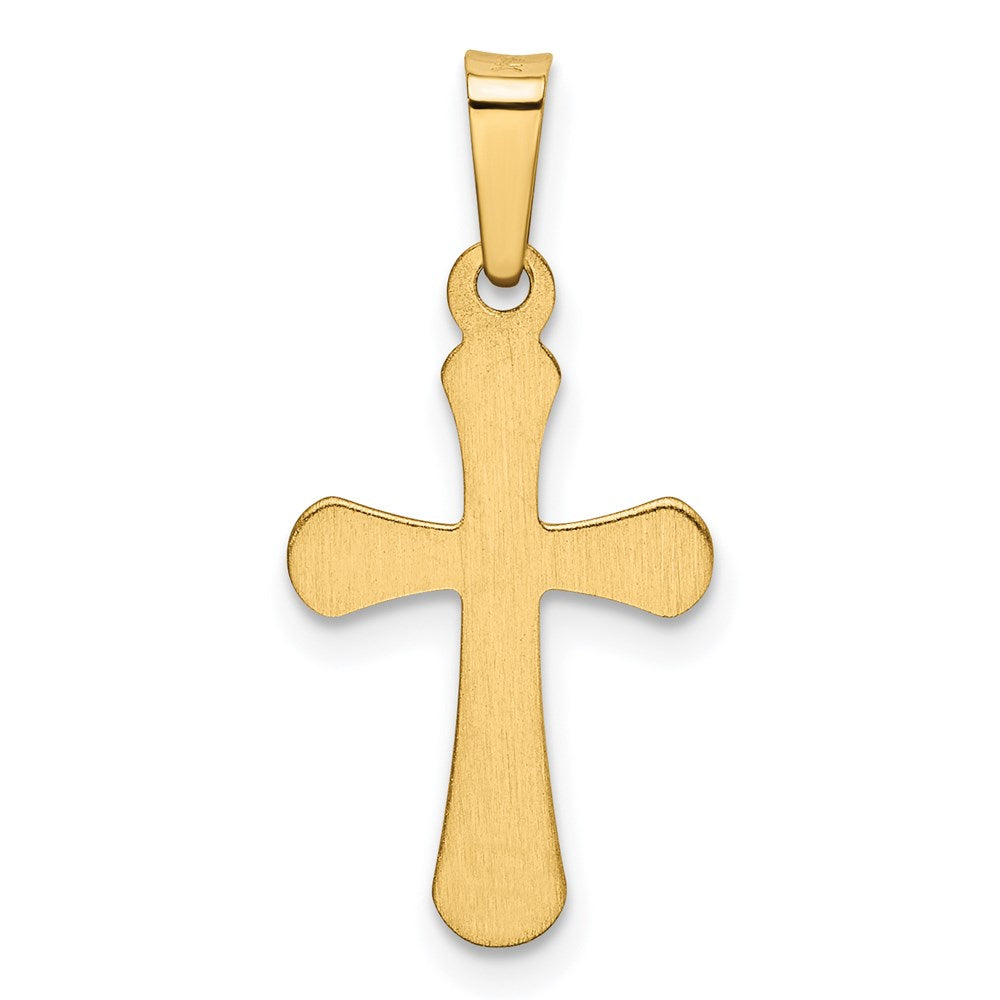 Alternate view of the 14k Yellow Gold Polished Rounded Hollow Cross Pendant, 11 x 25mm by The Black Bow Jewelry Co.