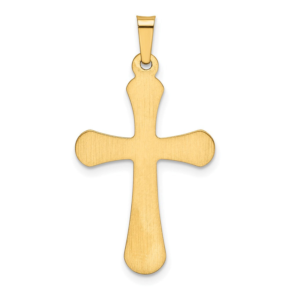 Alternate view of the 14k Yellow Gold Polished Rounded Hollow Cross Pendant, 17 x 33mm by The Black Bow Jewelry Co.