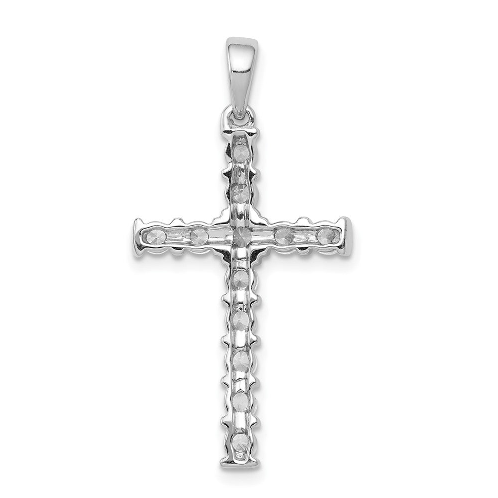 Alternate view of the 14k White Gold 3/4 Ctw Diamond Cross Pendant, 17 x 34mm by The Black Bow Jewelry Co.