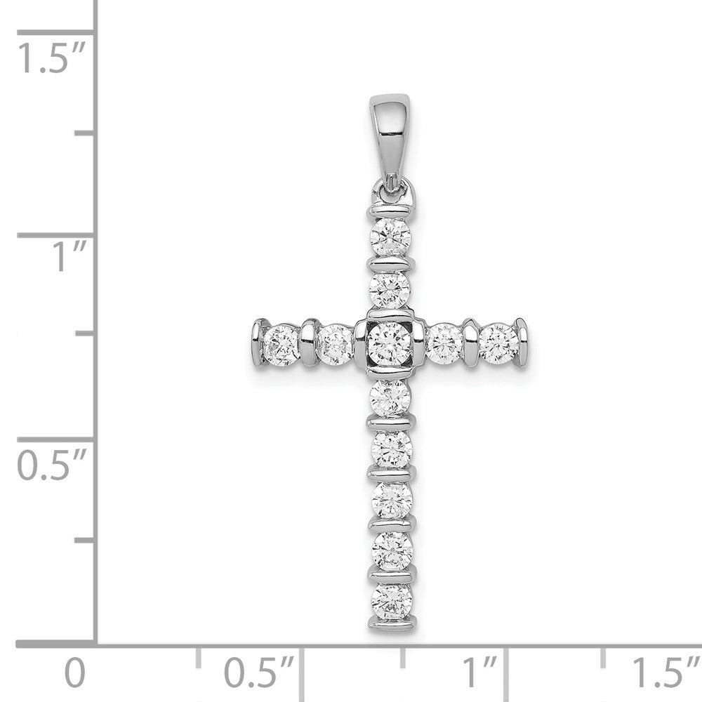 Alternate view of the 14k White Gold 3/4 Ctw Diamond Cross Pendant, 17 x 34mm by The Black Bow Jewelry Co.