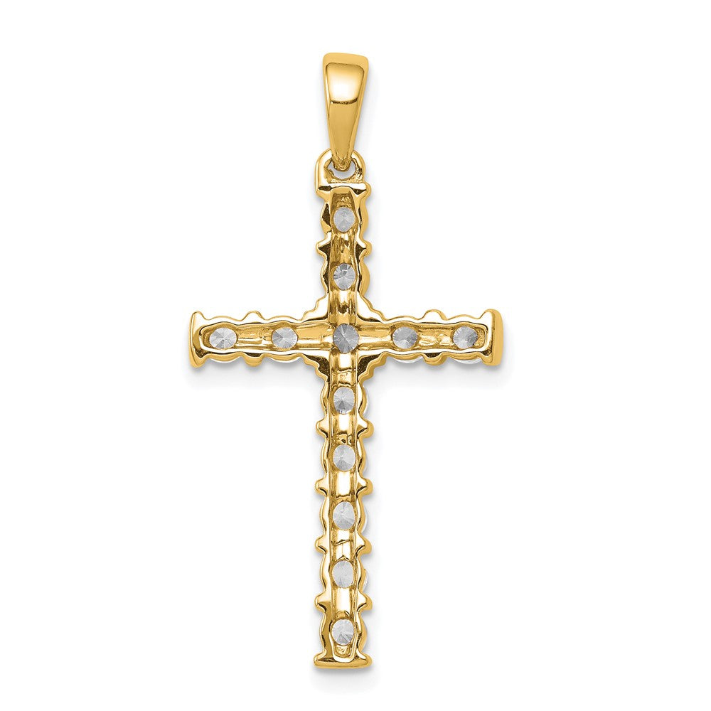 Alternate view of the 14k Yellow Gold 3/4 Ctw Diamond Cross Pendant, 17 x 34mm by The Black Bow Jewelry Co.