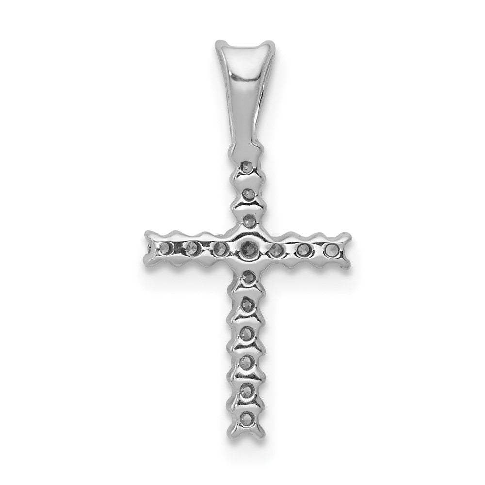 Alternate view of the 14k White Gold 1/6 Ctw Diamond Latin Cross Pendant, 10 x 20mm by The Black Bow Jewelry Co.