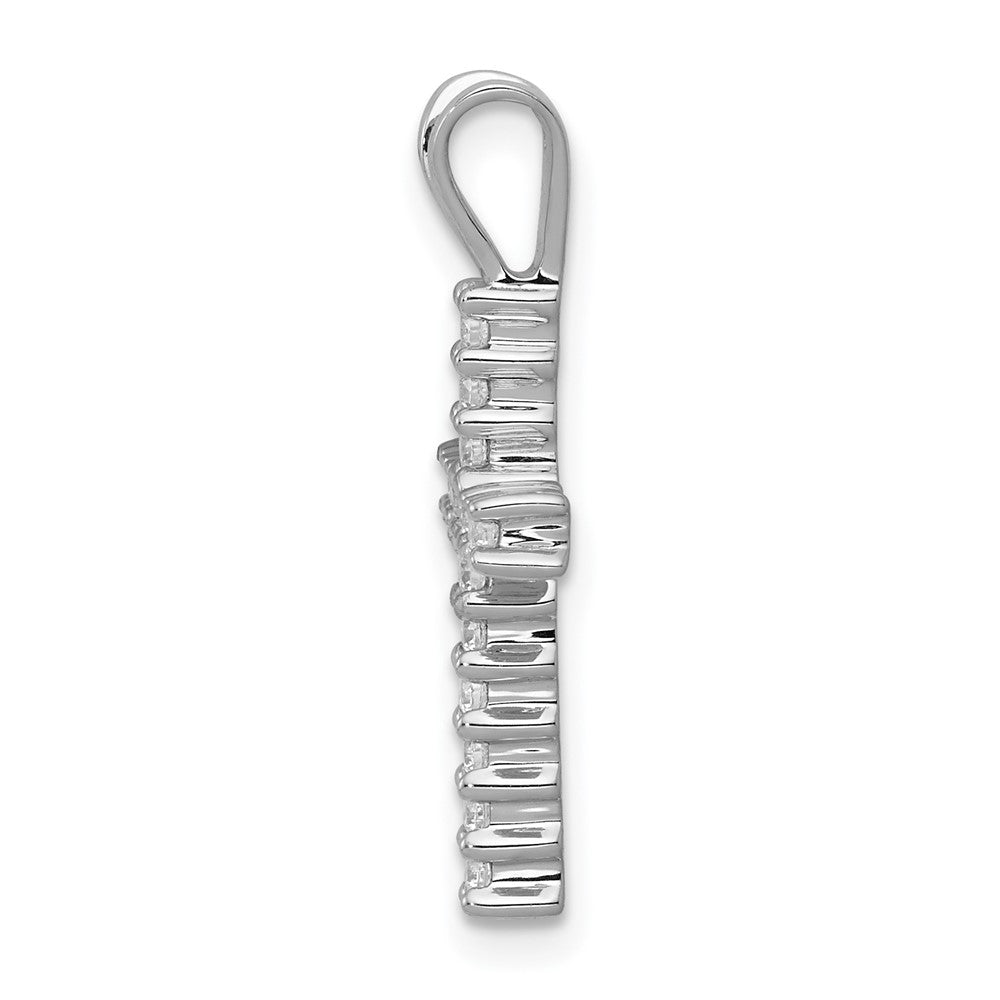 Alternate view of the 14k White Gold 1/4 Ctw Diamond Latin Cross Pendant, 12 x 23mm by The Black Bow Jewelry Co.