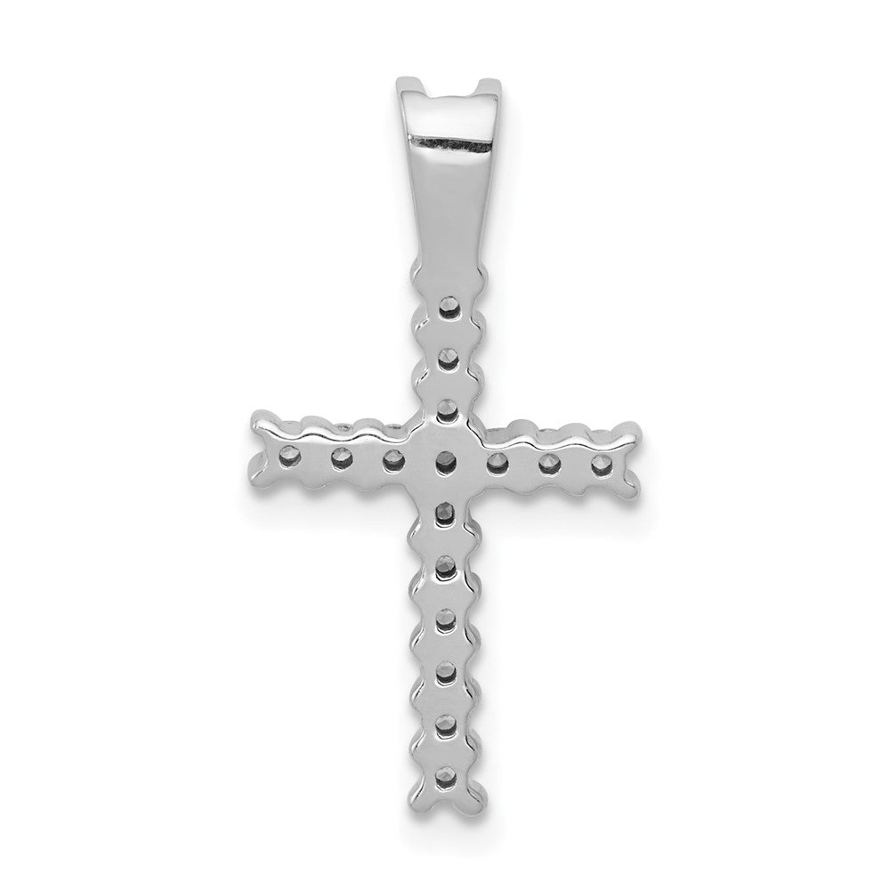 Alternate view of the 14k White Gold 1/6 or 1/4 Ctw Diamond Latin Cross Pendant by The Black Bow Jewelry Co.