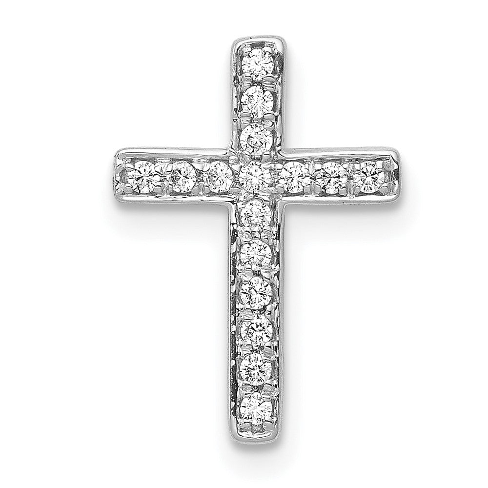14k White Gold 1/8 Ctw Diamond Latin Cross Slide Pendant, 10 x 15mm, Item P27689-15 by The Black Bow Jewelry Co.