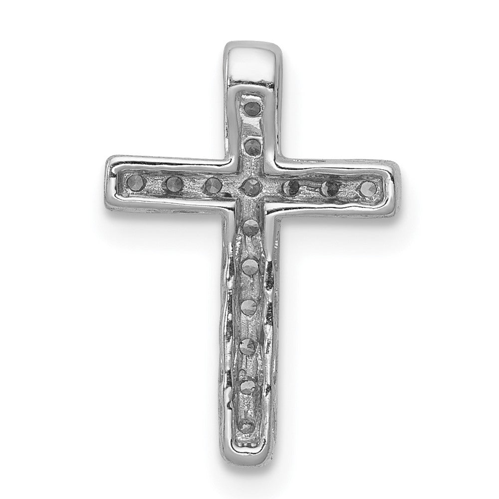 Alternate view of the 14k White Gold 1/8 Ctw Diamond Latin Cross Slide Pendant, 10 x 15mm by The Black Bow Jewelry Co.