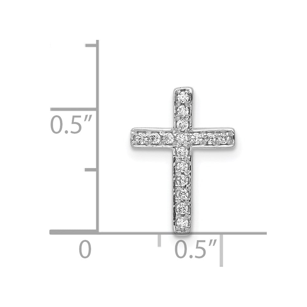 Alternate view of the 14k White Gold 1/8 Ctw Diamond Latin Cross Slide Pendant, 10 x 15mm by The Black Bow Jewelry Co.