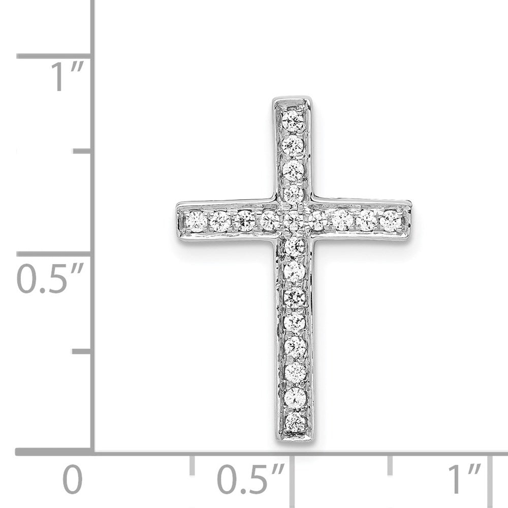 Alternate view of the 14k White Gold 1/5 Ctw Diamond Latin Cross Slide Pendant, 14 x 22mm by The Black Bow Jewelry Co.