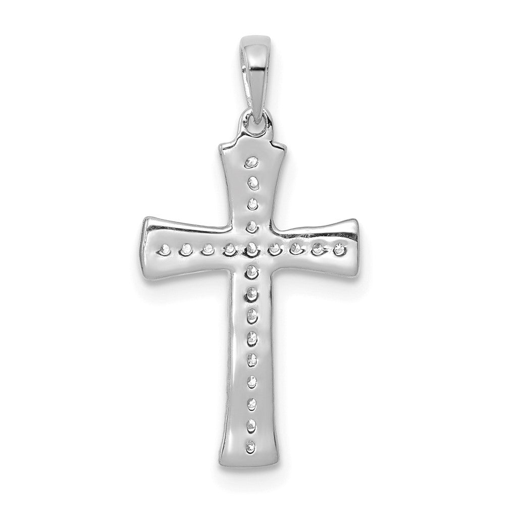 Alternate view of the 14k White Gold 1/10 Ctw Diamond Cross Pendant, 11 x 23mm by The Black Bow Jewelry Co.