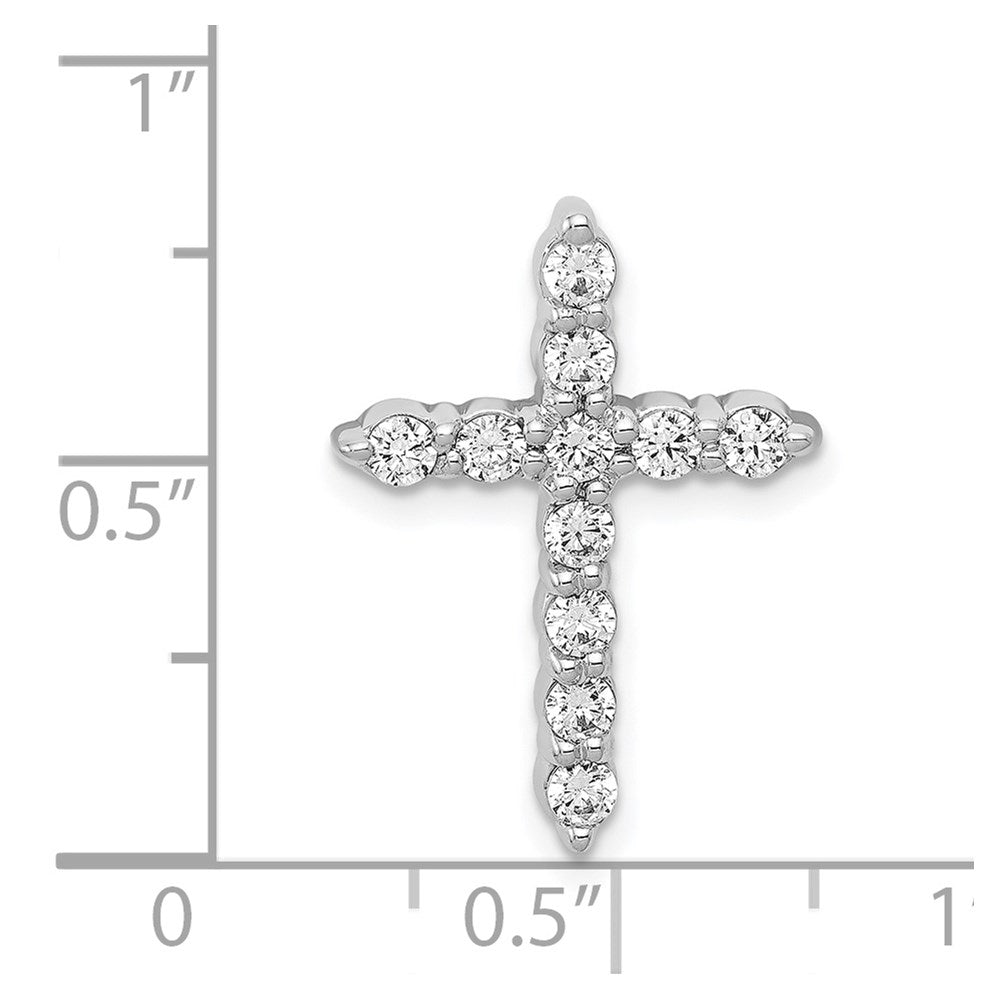 Alternate view of the 14k White Gold 1/2 Ctw Diamond Cross Slide Pendant, 15 x 21mm by The Black Bow Jewelry Co.