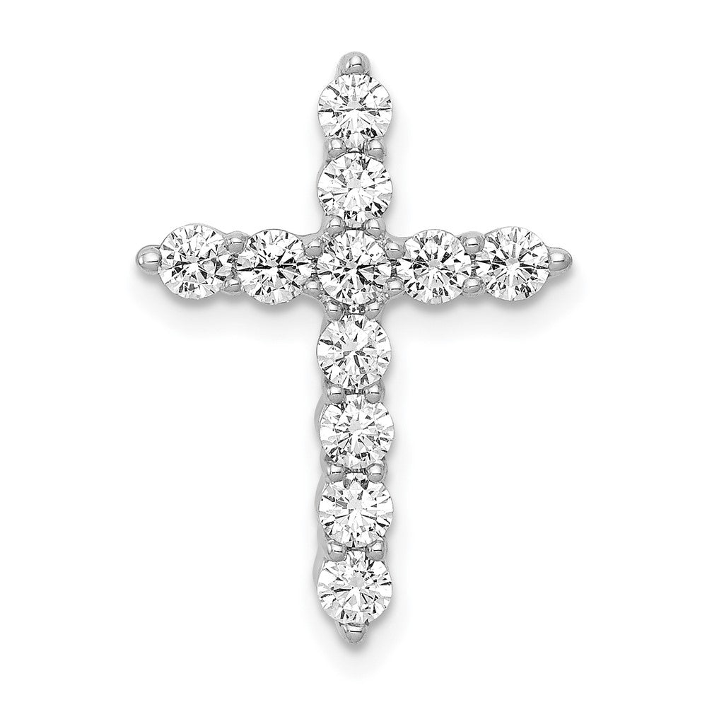 14k White Gold 1/2 or 3/4 Ctw Diamond Cross Slide Pendant, 15 x 21mm, Item P27691 by The Black Bow Jewelry Co.