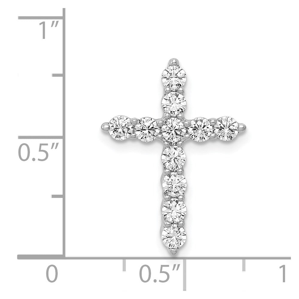 Alternate view of the 14k White Gold 3/4 Ctw Diamond Cross Slide Pendant, 15 x 21mm by The Black Bow Jewelry Co.