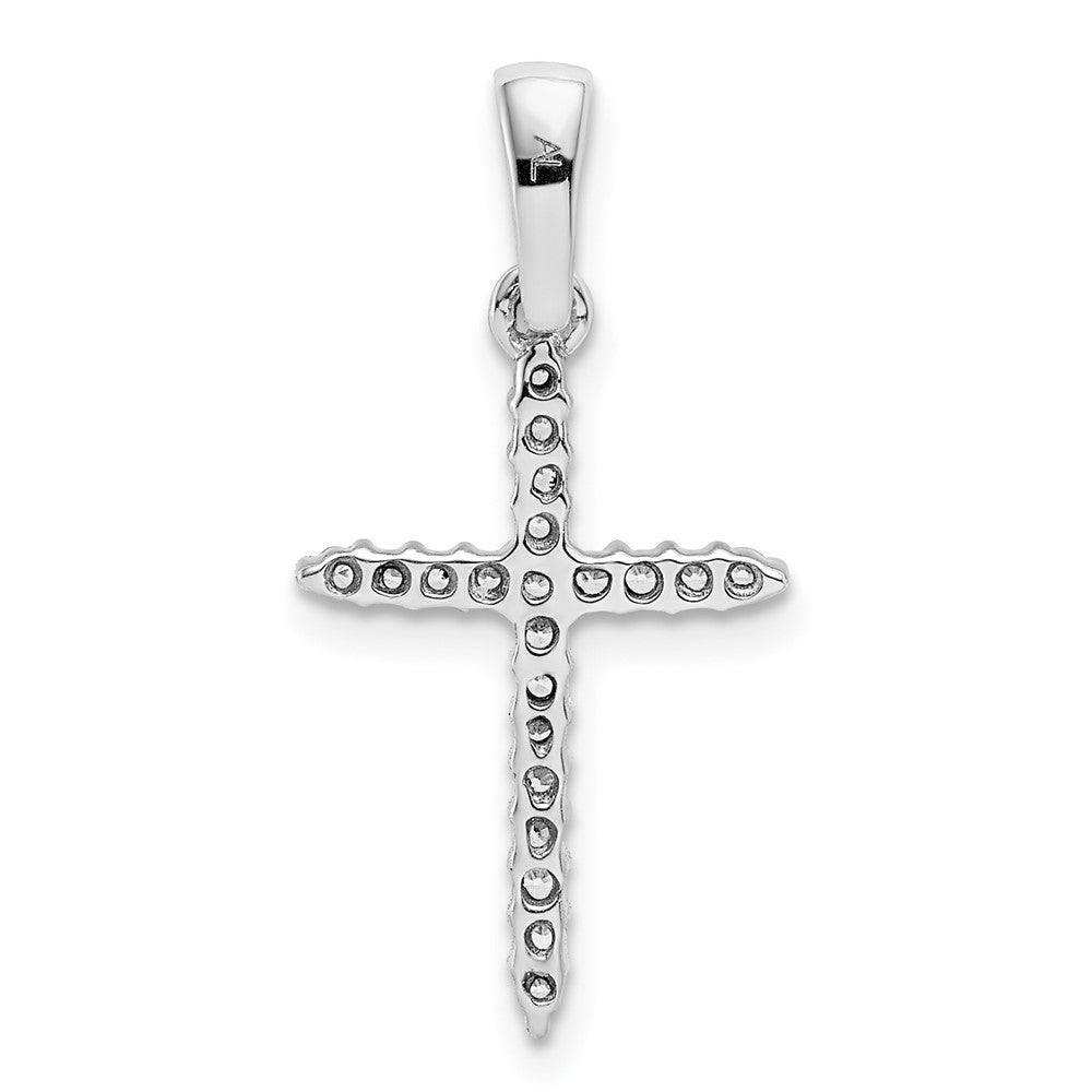 Alternate view of the 14k White Gold 1/6 Ctw Diamond Cross Pendant, 12 x 24mm by The Black Bow Jewelry Co.