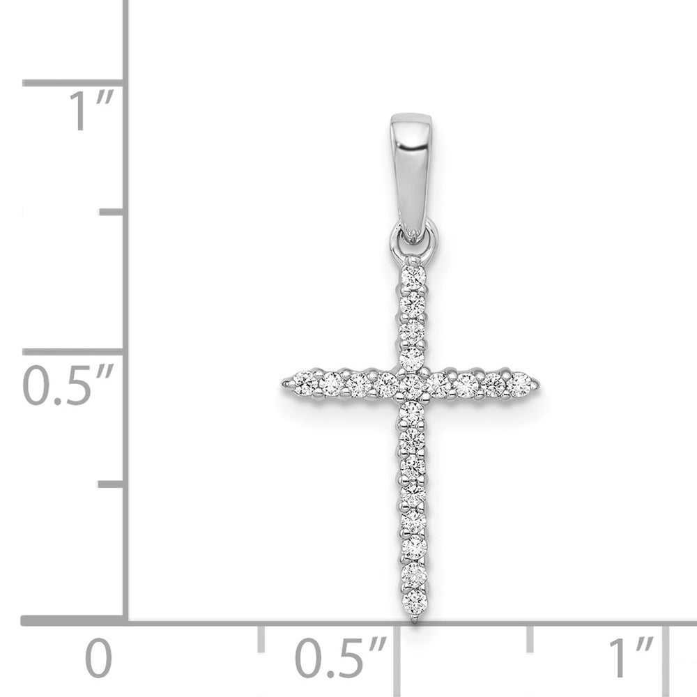 Alternate view of the 14k White Gold 1/6 Ctw Diamond Cross Pendant, 12 x 24mm by The Black Bow Jewelry Co.
