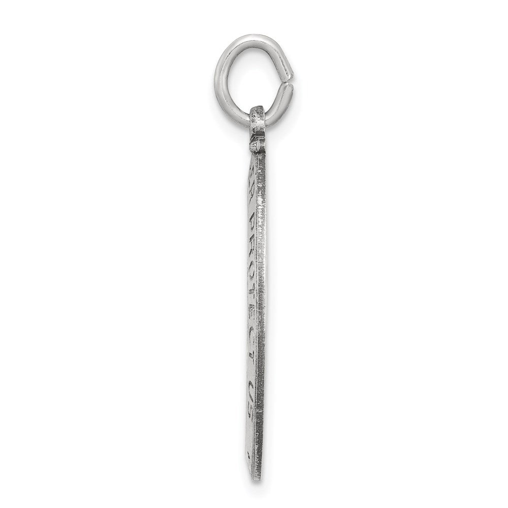 Alternate view of the Sterling Silver St Christopher Oval Basketball Medal Pendant, 15x31mm by The Black Bow Jewelry Co.