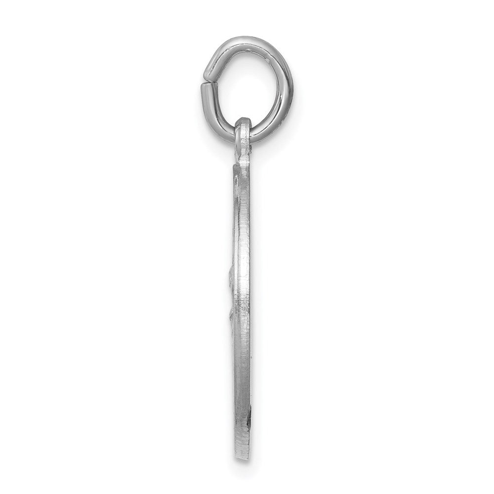 Alternate view of the Sterling Silver Rhodium-Plated Round Saint Christopher Medal, 18mm by The Black Bow Jewelry Co.