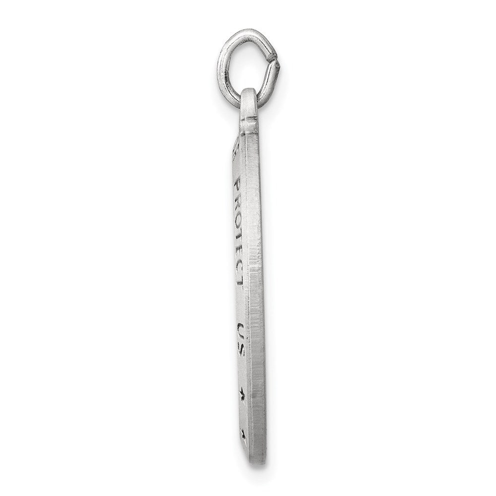 Alternate view of the Sterling Silver Oval St. Christopher Medal Pendant, 13 x 29mm by The Black Bow Jewelry Co.