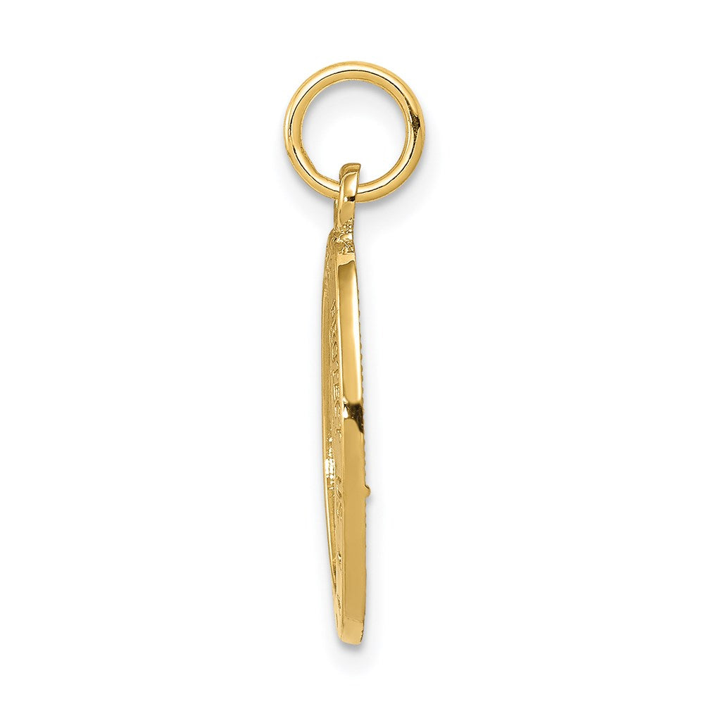 Alternate view of the 14k Yellow Gold Small St Christopher Medal Charm or Pendant, 11 x 15mm by The Black Bow Jewelry Co.