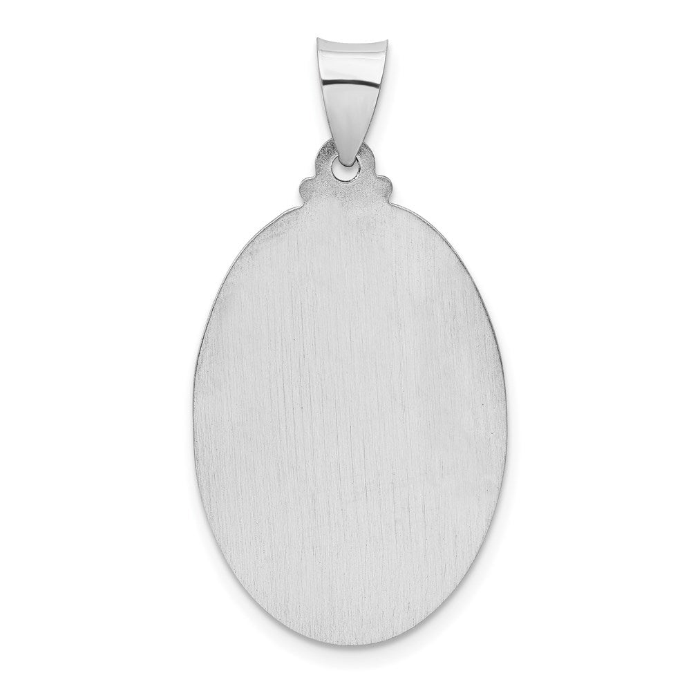 Alternate view of the 14k White Gold Hollow Oval St. Christopher Medal Pendant, 18 x 35mm by The Black Bow Jewelry Co.