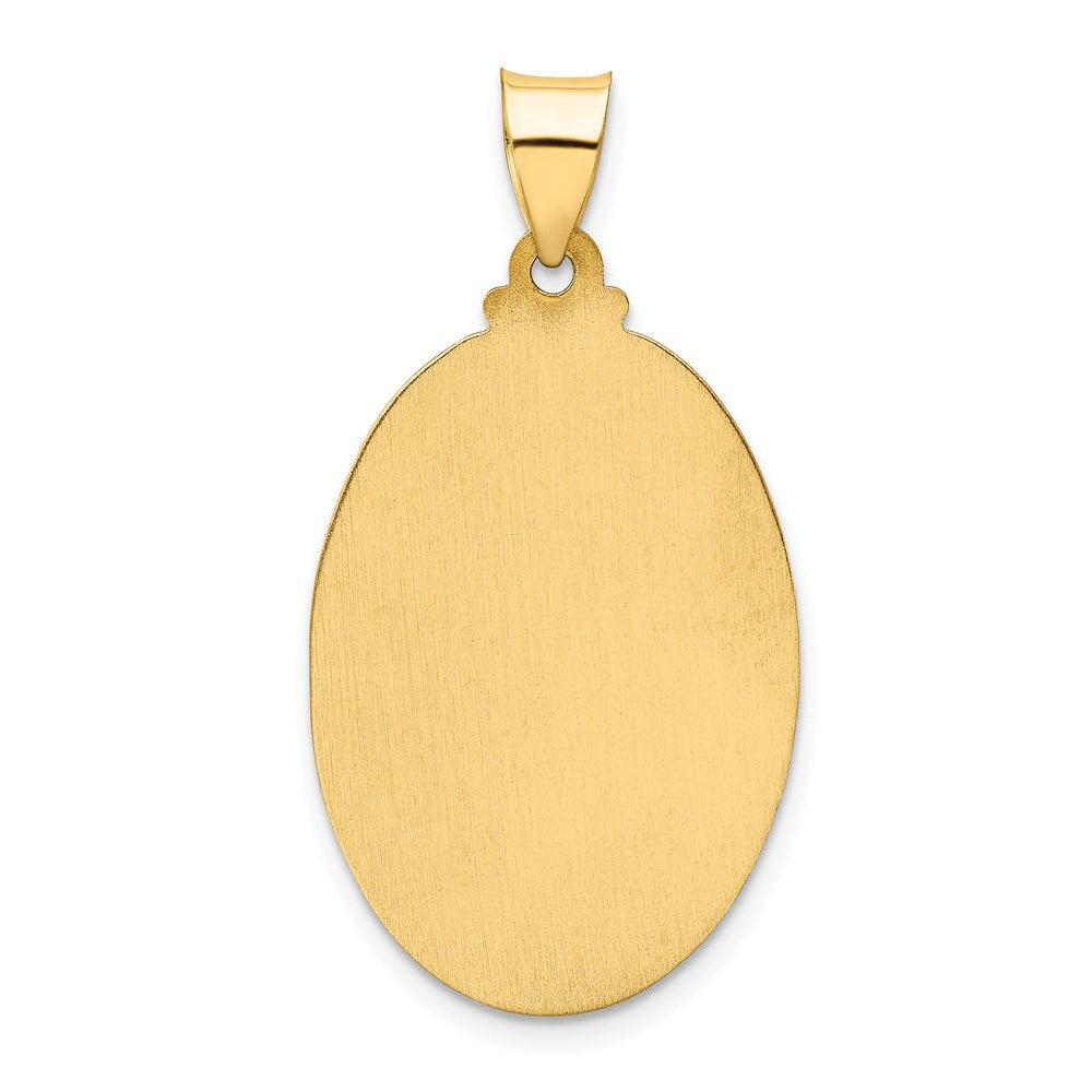 Alternate view of the 14k Yellow Gold Hollow Oval St. Christopher Medal Pendant, 18 x 35mm by The Black Bow Jewelry Co.