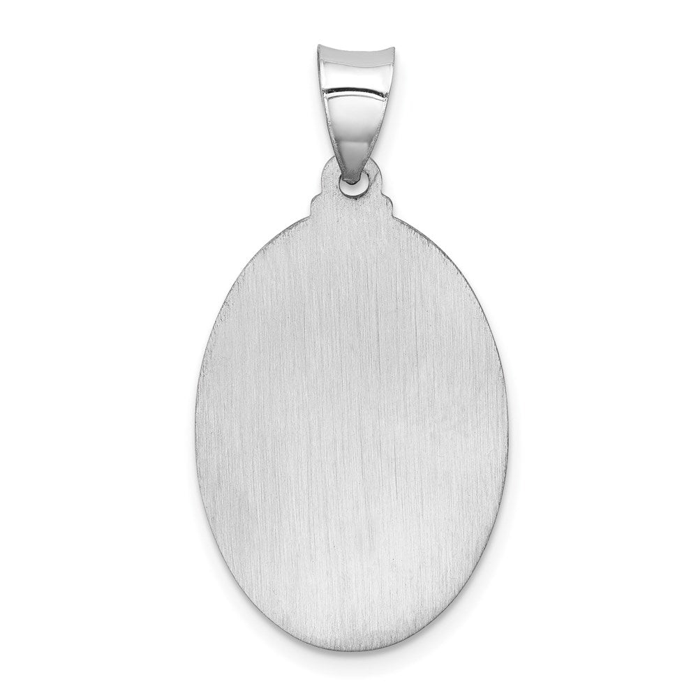 Alternate view of the 14k White Gold Hollow Oval St. Christopher Medal Pendant, 16 x 33mm by The Black Bow Jewelry Co.