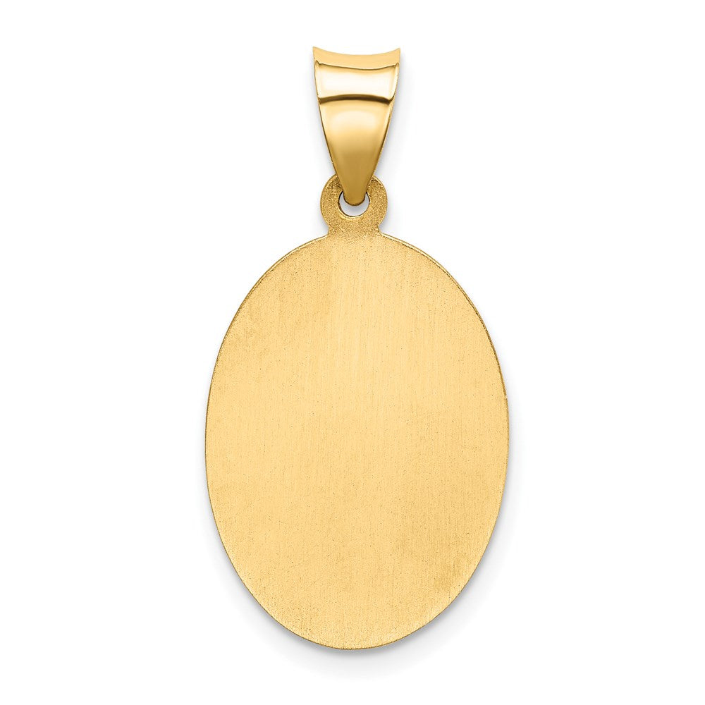 Alternate view of the 14k Yellow Gold Hollow Oval St. Christopher Medal Pendant, 14 x 28mm by The Black Bow Jewelry Co.